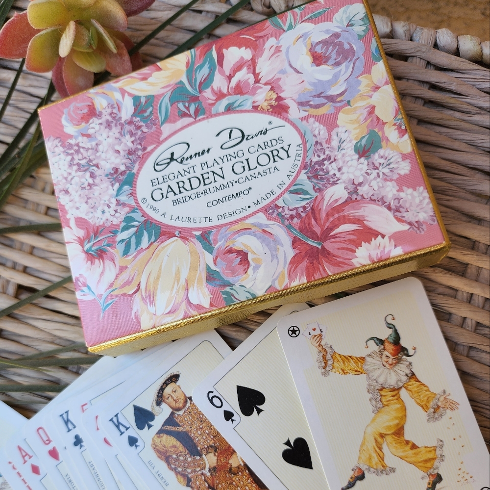 Vintage 90s elegant playing cards lovely floral deck